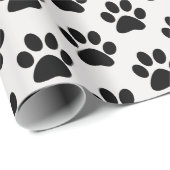 Zwart pootafdrukken cadeaupapier (Rol Hoek)