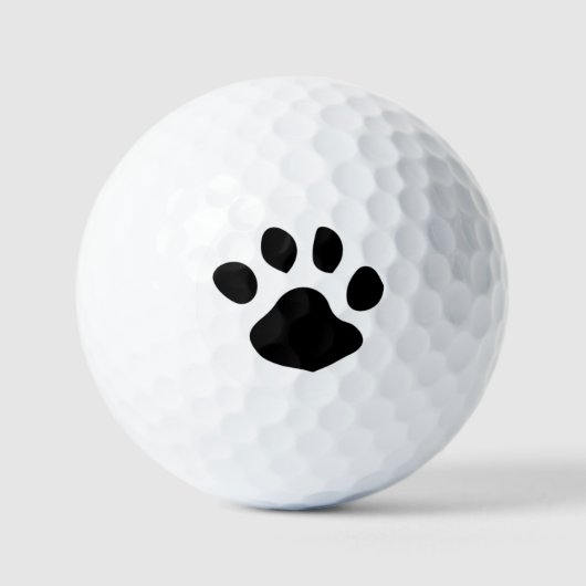 Zwart pootafdrukontwerp golfballen (Voorkant)
