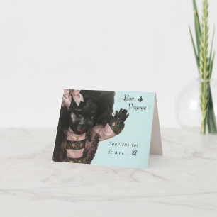  zwart poppetje Bon Voyage Kaart