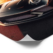 Zwart Porsche Sunset poster (Hoek)