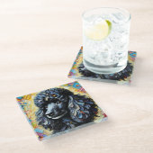 Zwart porselein glazen onderzetter (Schuin)