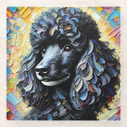 Zwart porselein glazen onderzetter (Voorkant)