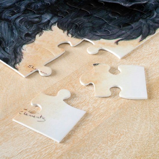 Zwart porselein legpuzzel (Zijkant)