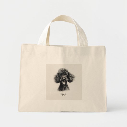 Zwart porselein mini tote bag (Voorkant)