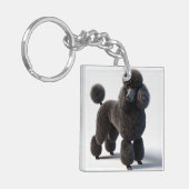 Zwart porselein sleutelhanger (Voorkant Links)