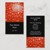 Zwart portret van Disco Tiles Red visitekaartje (Voorkant / Achterkant)