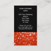 Zwart portret van Disco Tiles Red visitekaartje (Achterkant)