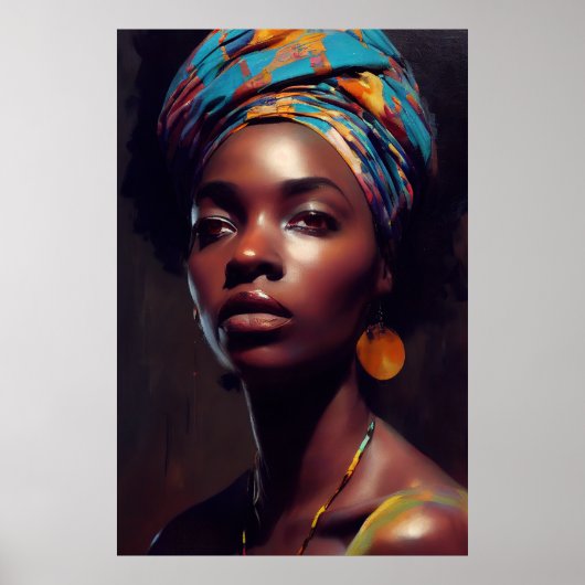 Zwart portretolie voor vrouwen poster (Voorkant)