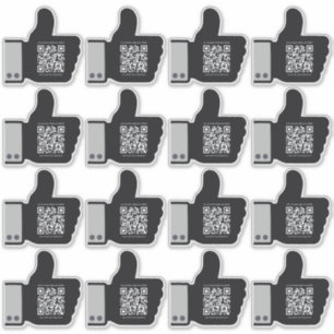 Zwart Positieve Reviewen Klanten Verloving QR Code Sticker