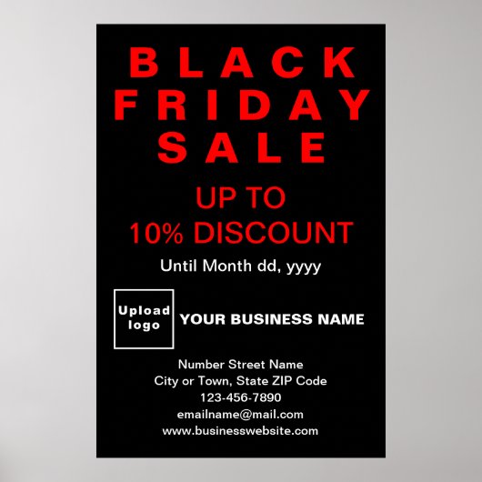 Zwart Poster van Business Black Free Sale (Voorkant)