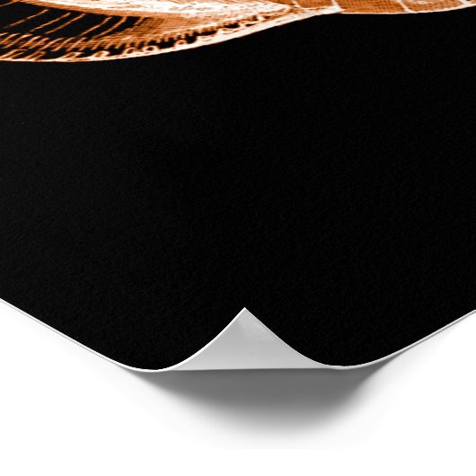 Zwart poster van de waterverf van de schelpdierkus (Hoek)