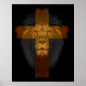 Zwart Poster voor achtergrondkruis/lion (Voorkant)