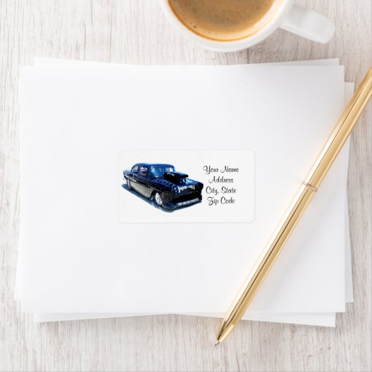 Zwart POW custom klassieke auto Etiket (Insitu)