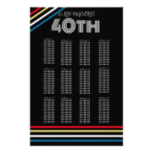 Zwart & Primair 40e Retro Stripe Zitting Grafiek