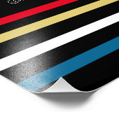 Zwart & Primair 50e Retro Stripe Zitting Grafiek Foto Afdruk (Hoek)