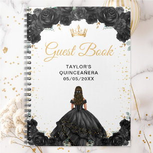 Zwart Princess Quinceañera-gastenboek Notitieboek