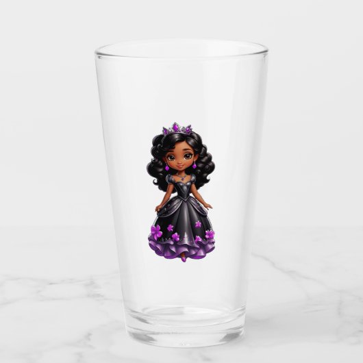 Zwart Prinses Glas Cup (Voorkant)