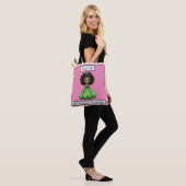 Zwart Prinses in Training Groen Roze Cartoon Tote Bag (Op model)