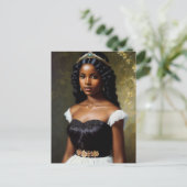  zwart prinses portretkunst briefkaart (Staand voorkant)