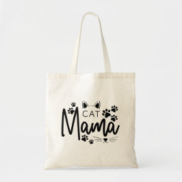 Zwart Print Kat Mama Paw Art Schattigee Canvas tas
