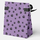 Zwart printerpatroon met Paarse achtergrond Bedankdoosjes (Achterkant)