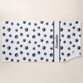 Zwart printerpatroon op maat strandlaken (Voorkant)