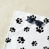 Zwart printerpatroon op maat strandlaken (In situ)