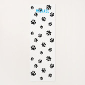 Zwart printerpatroonnameset met naam yogamat (Achterkant)