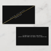 Zwart Pro visitekaartje met diagonale gouden lijn (Voorkant / Achterkant)
