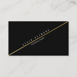 Zwart Pro visitekaartje met diagonale gouden lijn