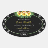 Zwart product Etiket Groene Gele Rozen Juwelen Log (Voorkant)