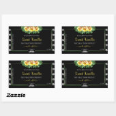 Zwart product Etiket Groene Gele Rozen Juwelen Log (Vel)