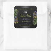 Zwart product Etiketten Geel Paars Hibiscus Logo (Tas)