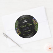 Zwart product Etiketten Geel Paars Hibiscus Logo (Envelop)