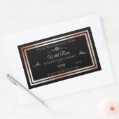Zwart Product Label met Roos Goud Lijst en Logo (Envelop)
