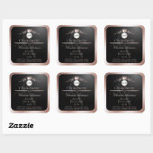 Zwart Product Label Roze Gouden Frame Logo Monogra (Vel)