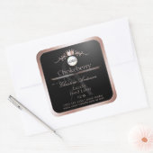 Zwart Product Label Roze Gouden Frame Logo Monogra (Envelop)