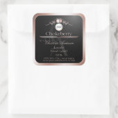 Zwart Product Label Roze Gouden Frame Logo Monogra (Tas)