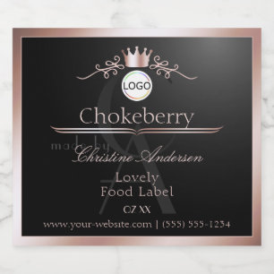 Zwart Product Label Roze Gouden Frame Logo Monogra Likeurfles Etiket