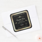 Zwart Product Verpakking Label Goud Lijst met Logo (Envelop)