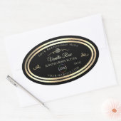 Zwart Product Verpakking Label Goud Lijst met Logo (Envelop)