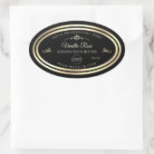 Zwart Product Verpakking Label Goud Lijst met Logo (Tas)