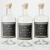 Zwart Product Verpakking Label Goud Lijst met Logo Likeurfles Etiket (Flessen)