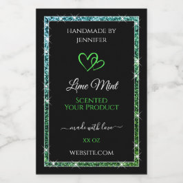 Zwart Product Verpakkingslabels Blauwgroen Groen G Voedselcontainer Etiket