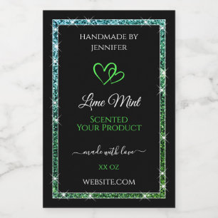 Zwart Product Verpakkingslabels Blauwgroen Groen G Voedselcontainer Etiket