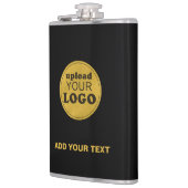 Zwart Professioneel Custom Business Logo Bedrijf Heupfles (Links)
