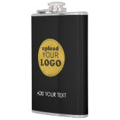 Zwart Professioneel Custom Business Logo Bedrijf Heupfles (Links)