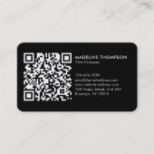 Zwart Professioneel Generisch Bedrijf Logo QR Code Visitekaartje (Voorkant)
