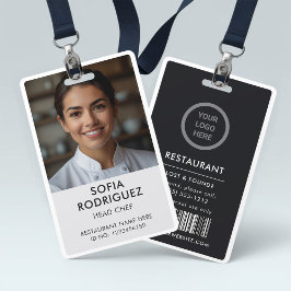 Zwart Professioneel Logo Restaurant Personeel Foto Badge