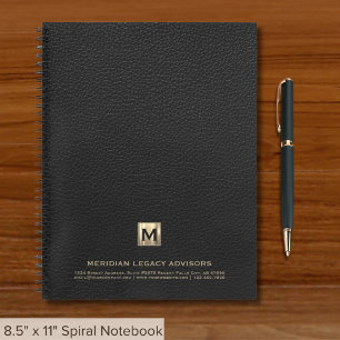 Zwart Professioneel Luxe Initiaal Logo Notitieboek